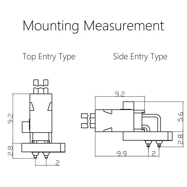 Mounting Measurement-WB2004(DuPont 2.0)-D with convex block