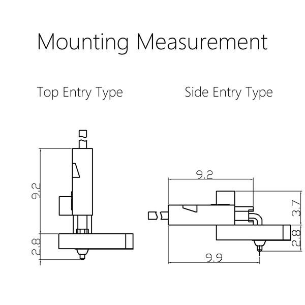 Mounting Measurement-WB2004(DuPont 2.0)-S with convex block
